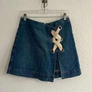 3X1 Denim Lace Up Mini Skirt - Sz. M